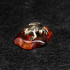 Сувенир "Лягушка", малая, латунь, янтарь - фото 321429382