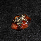 Сувенир "Лягушка", малая, латунь, янтарь - Фото 4