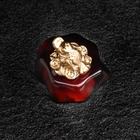 Сувенир "Лягушка с монетой", латунь, янтарь - Фото 4