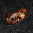 Сувенир "Мышка кошельковая", латунь, янтарь, 1,5х3 см - Фото 4