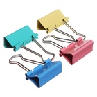 Набор зажимов для бумаг пастель 32 мм, 12 штук, 4 цвета, в картонной коробке - Фото 4