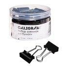 Набор зажимов для бумаг 32 мм, 24 штук, в пластиковой тубе, черные - Фото 2