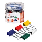 Набор зажимов для бумаг цветных 15 мм 60 штук, 5 цветов, в пластиковой тубе - Фото 2