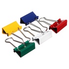 Набор зажимов для бумаг цветных 32 мм, 24 штук, 5 цветов, в пластиковой тубе - Фото 3