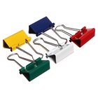 Набор зажимов для бумаг цветных 32 мм, 12 штук, 5 цветов, в картонной коробке - Фото 3