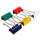 Набор зажимов для бумаг цветных 41 мм, 12 штук, 5 цветов, в картонной коробке - Фото 3