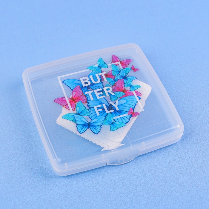 Органайзер для хранения гигиенических принадлежностей «BUTTERFLY», 9,5 × 9,5 × 1,5 см, цвет прозрачный