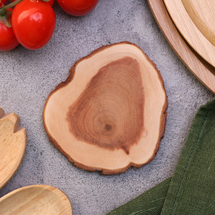 Подставка под кружку, цельная, срез, 8-10 см, можжевельник - Фото 1