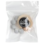 Прорезыватель силиконовый M&B с деревянным кольцом, серый - Фото 6