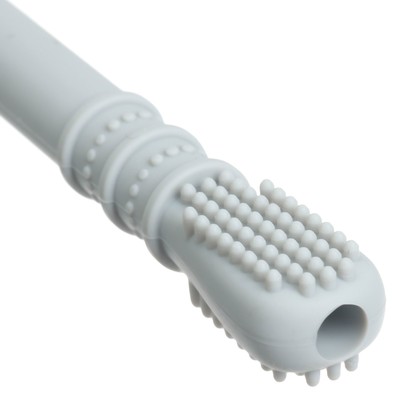 Прорезыватель силиконовый M&B, логопедический, от 3 мес., серый