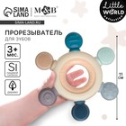 Прорезыватель силиконовый M&B «Массажер», серый/фиолетовый - Фото 1