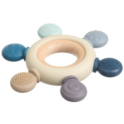 Прорезыватель силиконовый M&B «Массажер», серый/фиолетовый