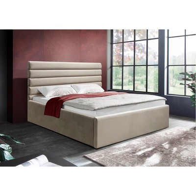 Кровать двуспальная «Фрейм Модерн», с подъёмным механизмом, 2000×2000 мм, велюр vivaldi, цвет бежевый