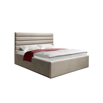 Кровать двуспальная «Фрейм Модерн», с подъёмным механизмом, 2000×2000 мм, велюр vivaldi, цвет бежевый