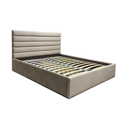 Кровать двуспальная «Фрейм Модерн», с подъёмным механизмом, 2000×2000 мм, велюр vivaldi, цвет бежевый