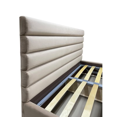 Кровать двуспальная «Фрейм Модерн», с подъёмным механизмом, 2000×2000 мм, велюр vivaldi, цвет бежевый