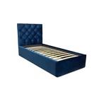 Кровать с ПМ "Фрейм каретная стяжка", Ткань велюр Vivaldi синий 900x2000 - Фото 2