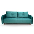 Диван прямой «ХАЙТ 1», спальное место 1400×2000 мм, ткань велюр, цвет зелёный лума 20 - Фото 3