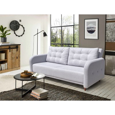 Диван прямой «ХАЙТ 1», спальное место 1400×2000 мм, ткань велюр, цвет серый вивальди 14