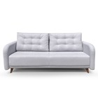 Диван прямой «ХАЙТ 1», спальное место 1400×2000 мм, ткань велюр, цвет серый вивальди 14 - Фото 3