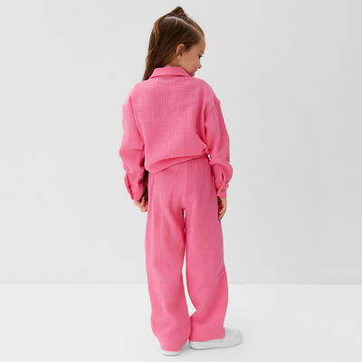 Костюм (рубашка и брюки) детский KAFTAN «Муслин», размер 30 (98-104 см), розовый