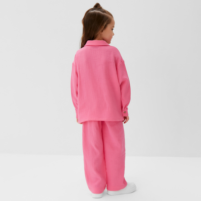 Костюм (рубашка и брюки) детский KAFTAN «Муслин», размер 30 (98-104 см), розовый