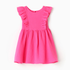 Платье детское с рюшей KAFTAN "Муслин", р.28 (86-92 см), ярко-розовый - Фото 10