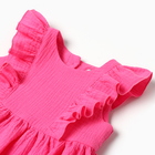 Платье детское с рюшей KAFTAN "Муслин", р.28 (86-92 см), ярко-розовый - Фото 11