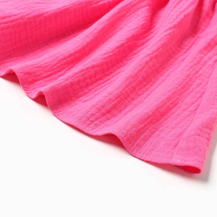 Платье детское с рюшей KAFTAN "Муслин", р.28 (86-92 см), ярко-розовый