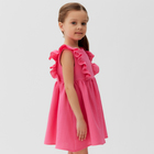 Платье детское с рюшей KAFTAN "Муслин", р.28 (86-92 см), ярко-розовый - Фото 6