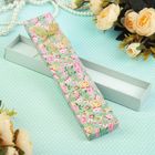 Коробочка подарочная под браслет/цепочку/часы "Розочки", 20*4,5, цвет зелёный - Фото 1