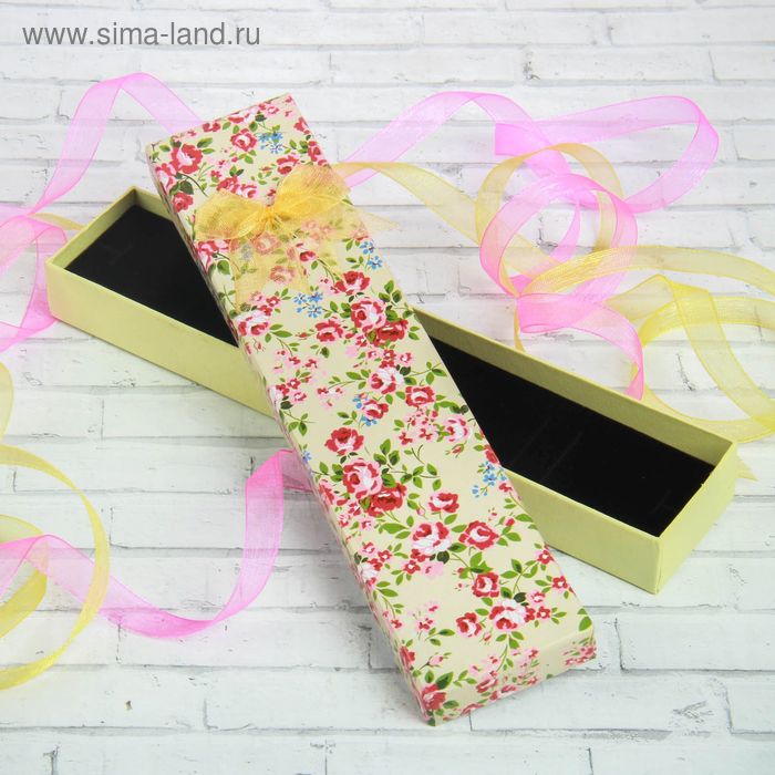 Коробочка подарочная под браслет/цепочку/часы "Розочки", 20*4,5, цвет бежевый - Фото 1