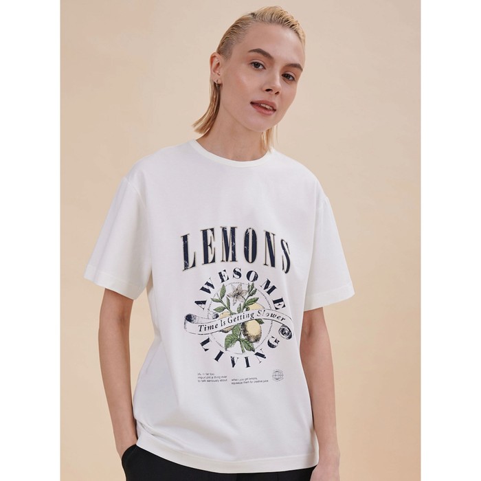 Футболка женская Pelican, размер 48, цвет белый - Фото 1