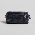 Клатч женский, 1 отдел, 2 наружных кармана, с ручкой, длинный ремень, цвет тёмно-синий - Фото 3