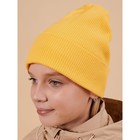 Шапка детская, размер 53-54, цвет жёлтый - фото 110035371