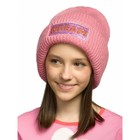 Шапка для девочек, размер 51-52, цвет розовый - фото 299611359