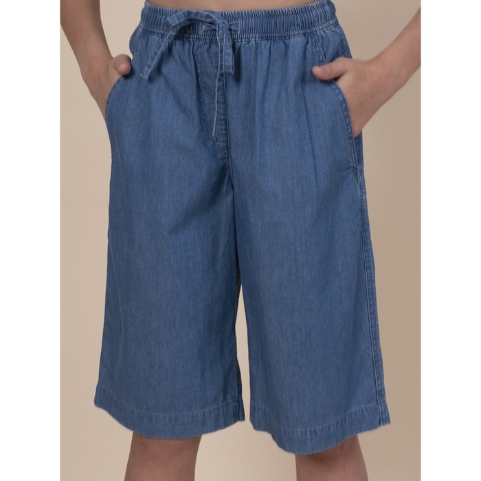 Шорты для девочек, рост 140 см, цвет джинс - Фото 1