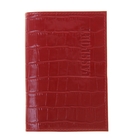 Обложка для паспорта с карманом, цвет красный - фото 5852983