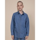 Блузка для девочек, рост 140 см, цвет джинс - фото 110037776