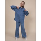 Блузка для девочек, рост 140 см, цвет джинс - Фото 6
