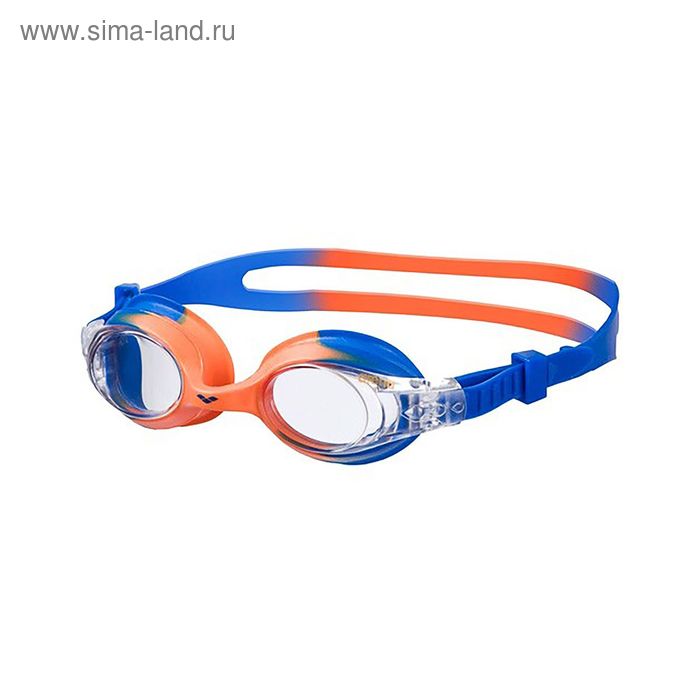Очки для плавания детские ARENA X-lite Kids, прозрачные линзы, оранжево-синяя оправа - Фото 1