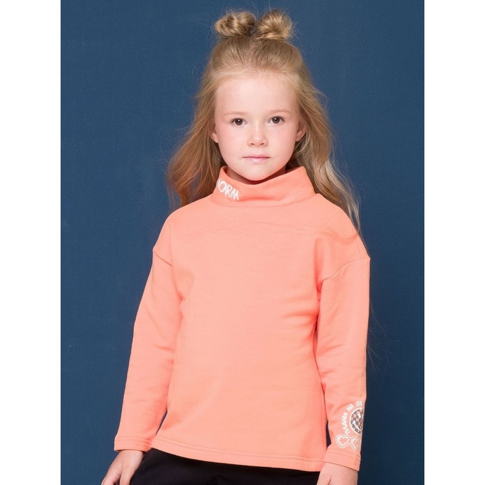 Джемпер для девочек, рост 110 см, цвет оранжевый - Фото 1