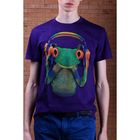 Футболка мужская Collorista 3D Frog, размер S (44), цвет фиолетовый - Фото 2