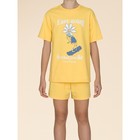 Пижама для девочки Pelican: футболка и шорты, рост 92 см, цвет жёлтый - фото 110047971