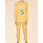 Пижама для девочки Pelican: лонгслив и штаны, рост 104 см, цвет жёлтый - фото 110047990