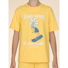 Пижама для девочки Pelican: футболка и шорты, рост 104 см, цвет жёлтый - Фото 3