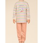 Пижама для девочки Pelican: лонгслив и штаны, рост 92 см, цвет персиковый - фото 110048195