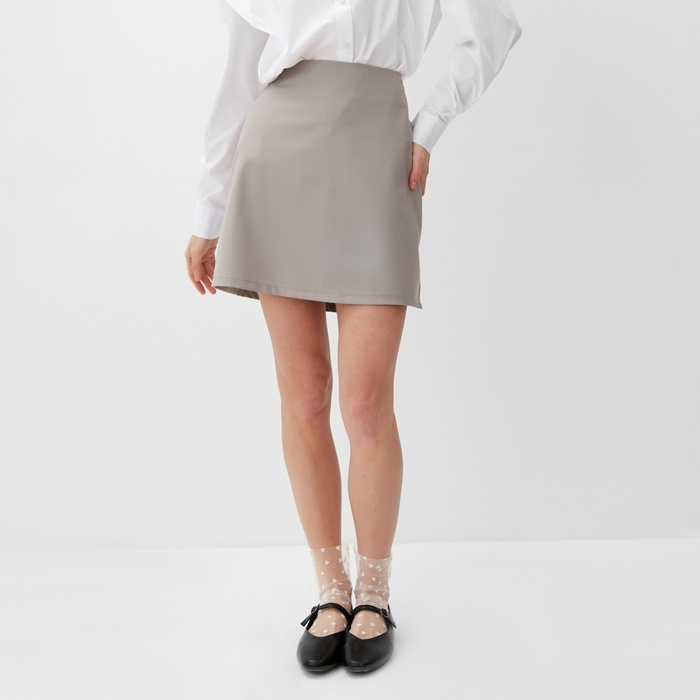 Юбка мини женская MINAKU: Casual Collection, бежевая, размер 42 - Фото 1