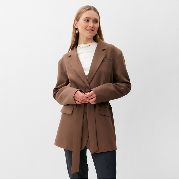 Пиджак женский MINAKU: Classic цвет коричневый, р-р 46-48