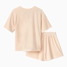 Пижама женская (футболка, шорты) KAFTAN Plushy, размер 52-54, молочная - Фото 11